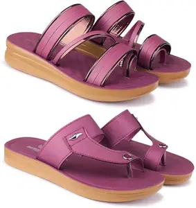 BERSACHE Extra Soft Classic Casual Slippers for Women with Regular wear | Ultra Soft & Flexibility Technology | HT-Slipper(Com)-6162-6159 Multicolor