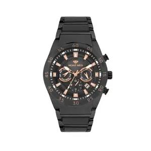 Mont Neo Men Quartz Black Dial Multi-Function Metal Watch 1062M-M4404