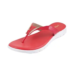 Metro Women's Red Fashion Slippers-4 UK (37 EU) (32-9923)