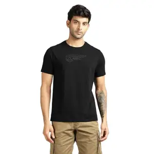 Royal Enfield Classic Chest Embroidery TS OFW 1.07 m L | Material: 95 COTT 5% Lycra | Fabric: Single Jersey | Type: Crewneck | Style : Classic Chest EMB. | Gender: Men's Black