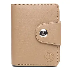 TnW Bi-Fold Beige Artificial Leather Hand Crafted Wallet for Women and Girls with Magnetic Flap