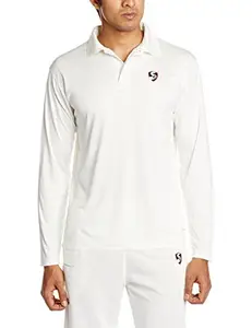 SG Club Full Sleeves Cricket Shirt, Large (White)