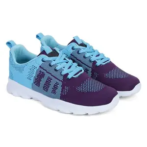 GOLDSTAR Sports Running,Walking & Gym Shoes Max Cushion with Lightweight Eva Sole Extra Jump Shoes for Women's - Purple- SkyBlue