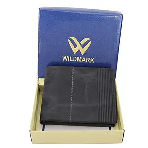 WildMark Branded Stylish Black Men's Genuine Leather Wallet/Purse