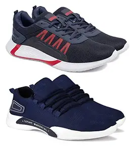 WORLD WEAR FOOTWEAR Tying Multicolor (9069-9311) Men's Casual Sports Running Shoes 10 UK (Set of 2 Pair)