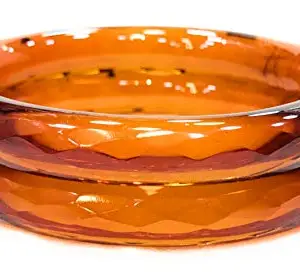 Prem Bangles Clear Glass Bangles For Women (Brown, 2.8)