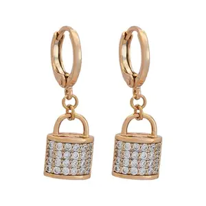 Kushal's Fashion Jewellery White Rose Gold Plated Casual Trendy Zircon Earring - 429513
