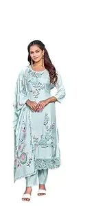 Pastel Colour Kurta Sets for Woman | Soft Pastel Colour 3-Piece Kurta-Sets with Dupatta | Floral Printed Kurta Sets for Women |Muslin Cotton Fabric