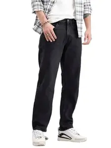 WROGN Men's 100% Cotton Jeans | Solid | Anti Fit