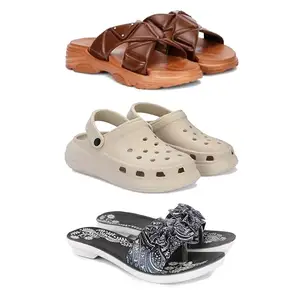 Women's Comfortable Sandal,Casual Lightweight Sandal for Everyday Wear | (COMBO-3)-1890-OO1-1967-8-EURO-39