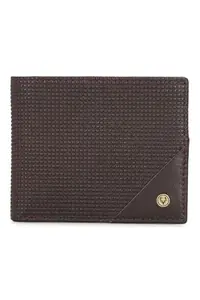 Allen Solly Men Brown Textured Genuine Leather Wallet