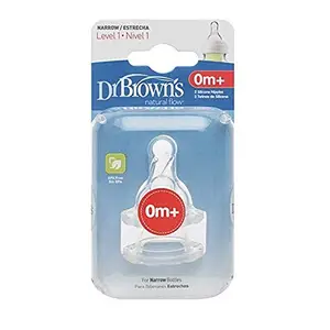Dr. Brown's Natural Flow Level 1 Standard Neck Nipple (Pack of 8)