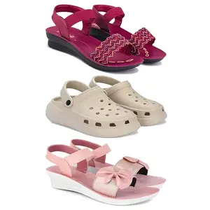 Women's Comfortable Sandal,Casual Lightweight Sandal for Everyday Wear | (COMBO-3)-1934-OO1-1968-8-EURO-39