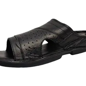 Kraft Leather Casual Floater for Mens Color black