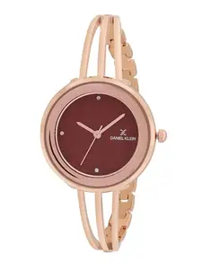 DANIEL KLEIN Maroon Dial Bracelet Watch- DK.1.14290-5