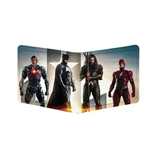 Bhavithram Products Superhero Design Multi Color Canvas, Artificial Leather Wallet-PID34398
