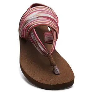 SOLETHREADS YOGA SLING| Super Soft | Comfort | Cushion | Bounce Back | Durable | Handcrafted Upper | Outdoor | flip flop Sandals for Women|UK6|Brown