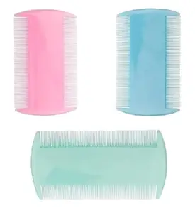 Small teeth Plastic Comb (Pack Of 3, Multicolor)