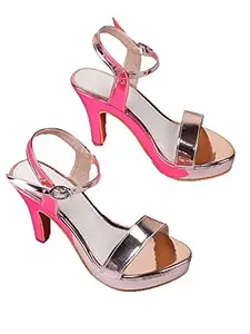 WalkTrendy Womens Synthetic Rosegold Sandals With Heels - 3 UK (Wtwhs451_Rosegold_36)