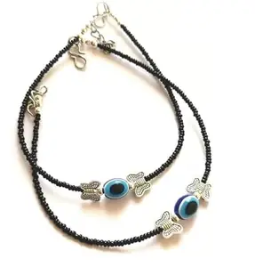 Women's Evil Eye Black Anklets