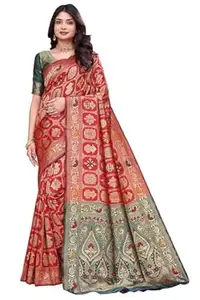 Shasmi Women's Rani Printed, Embroidered, Embellished Bandhani Georgette Party Sari collections With Blouse Piece for Wedding sadi (PARI-241)