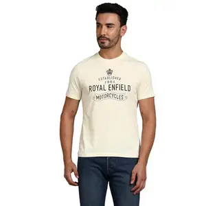 Royal Enfield RE Crown Graphic TS Off-White 97 cm S | Material: 100% Cotton | Fabric: Single Jersey | Type: Crew Neck | Style : RE Crown Graphic | Gender: Men's