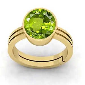 BALATANK�8.25 Ratti / 7.50 Carrat AA++ Quality Certified Unheated Untreatet Synthetic Peridot Gold Plated Peridot Ring For Men And Women's {GGTL Lab Certified}