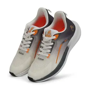GO RIDE Praise Running Shoes for Men, Running Shoes for Men Lightweight, Engineered for Speed and Stability, Sports Shoes (White/Orange, 7)