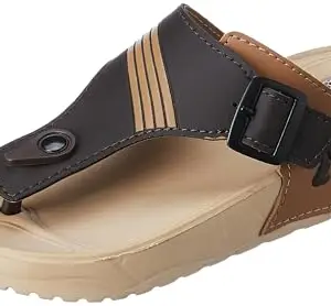 Aqualite Women FF-28 Slipper, Brown/Beige, 6 UK/India