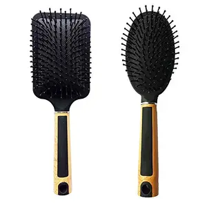 Foreign Holics Imported Combo of Wooden Soft Bristle Hair Brushes for Men and Women