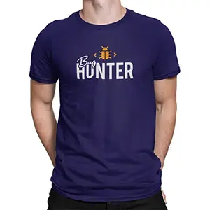 DUDEME Bug Hunter T-Shirt, 100% Cotton T-Shirts for Programmer, Coding, Developer, Software Mens, Round Neck T Shirts for Women, Half Sleeve Tshirt for Men | Coding T Shirt for Coders (X-Large, Navy)