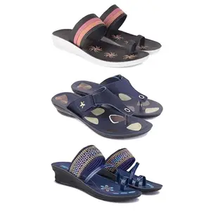 Women's Comfortable Sandal,Casual Lightweight Sandal for Everyday Wear | PCR-(3-COMBO)-1992-1973-1953-6