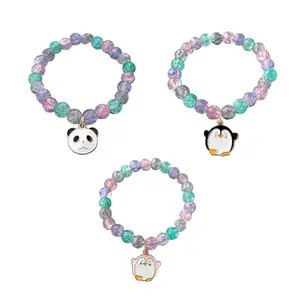 Jewelsbysirani Pack of 3 Cute Korean Beads Bracelet(face panda, 2 penguin) Combo For Girls And Women | Cute Accessories|Gift