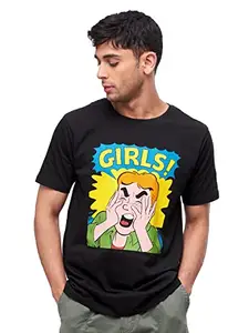 The Souled Store| Official Archie: Facepalm Mens and Boys T-Shirts| Regular fit Graphic Printed| 100% Cotton Black Color Men T-Shirts
