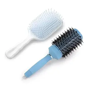 Kuber Industries Hair Brush | Bristles Brush | Hair Brush with Paddle | Sharp Hair Brush for Woman | Suitable For All Hair Types | TGX525..-XH45BLE | Ice Blue & Blue