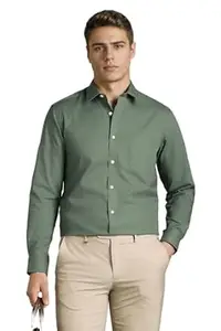 Louis Philippe Men's Regular Fit Easy to Iron Everyday wear Premium Cotton Full Sleeve Solid Formal Shirt