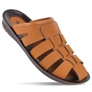 WALKAROO Men's Fashion Sandal with Cushion Insole and Lightweight for Casual Footwear - WG5306 Brown Tan