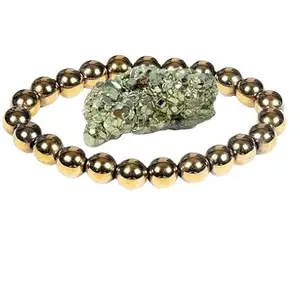 नेचुरल पाइराइट ब्रेसलेट Pyrite Bracelet Original Certified Premium A1++ Gorgeous Handmade Golden Pyrite Bracelet/Parasite Stone Bracelet Fools Gold ब्रेसलेट पुरुषो और महिलाओ के लिए