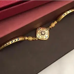 Gold Brass Allure Fusion Bracelet/Bangles for Women | Adjustable | Cubic Zirconia/American Diamond | Size 2.4 | B&B_2.6_ddi3a