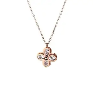 MYKI Elegant Rose Gold Flower Pendant For women & girls