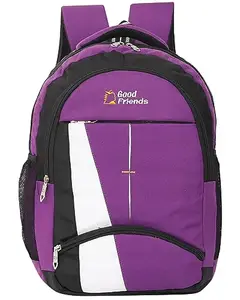 Zadinga Good Friends Unisex School Bag/ 15.6 inch Laptop Backpack/College Bagpack/Office Back Packed | Laptop Bag for Men Women | Boys & Girls with Item Dimensions LxWxH ‏ : ‎ 20 x 33 x 46 cm (Purple)