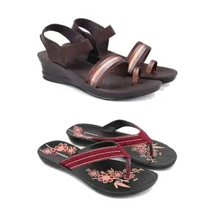 Stylish Heeled Sandals for Women/Comfortable & Lightweight, Daily Wear S_(Combo 2)-1961-O22-8