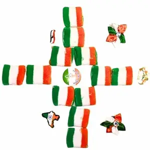 Indian Tricolor Accessories Set, Wristbands, Bows, Badges, National Flag Colours, Patriotic Celebration Pack of 18