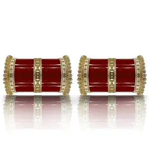 BANGLESKART Bridal Punjabi Chuda Set for Women's and Girl's (Set of 1)