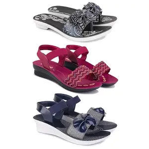 Women's Comfortable Sandal,Casual Lightweight Sandal for Everyday Wear | BT-(3-COMBO)-1967-1934-1972-5