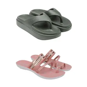 ZENWEAR Extra Soft Classic Casual wear with Ultra Soft Flexibility Technology Heels for Women's/Girl's(6111+1944) Multicolor