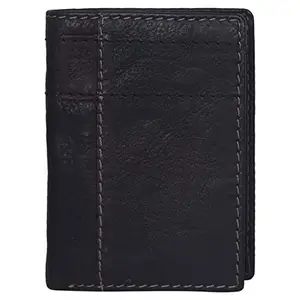 Leatherman Fashion LMN Genuine Leather Black Men Bifold Wallet 6 (Card Slots)