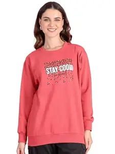 Mack Jonney Fleece Regular Fit Printed Crew Neck Sweatshirt for Women-MACK639948