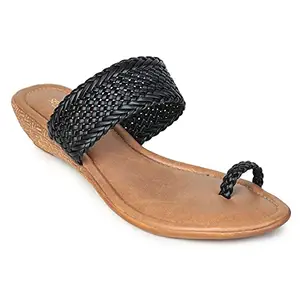 Liberty Women Eliza-1 Black Fashion Slippers -4 UK(52080611)