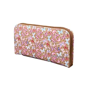 Bag Pepper Pu Leather Floral Print Design Wallet for Women Girl's Purse Handbag Clutch Bags (Brown)